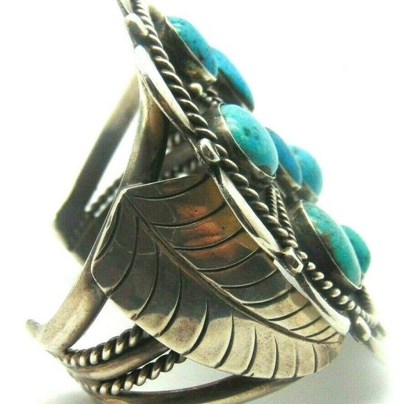 Sterling Silver Turquoise Navajo Zuni Bracelet - Picture 3 of 6
